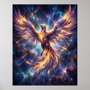 Poster Phénix Cosmique Flamme Ascendante