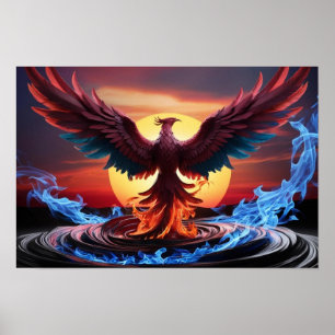 Poster Phénix Majestueux S'élevant des Profondeurs Embras