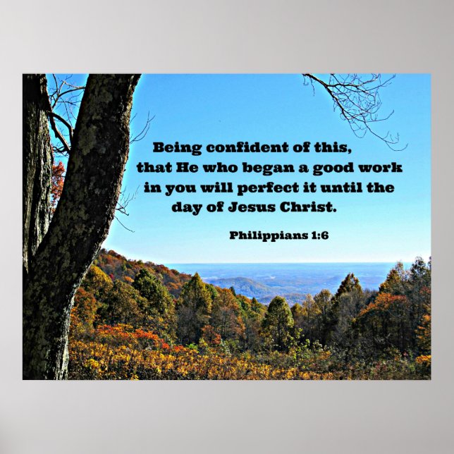 Poster Phil. 1:6 Etant confiant de cela, que celui qui... (Devant)