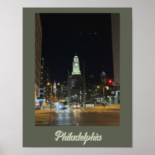 Poster Philadelphie à l'affiche de nuit