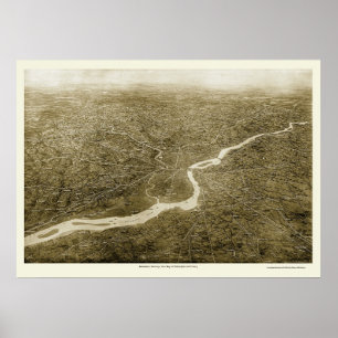 Poster Philadelphie, PA Carte panoramique - 1926