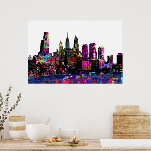 Poster Philadelphie, Pennsylvanie en graffiti