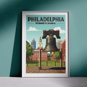 Poster Philadelphie vintage Pennsylvanie