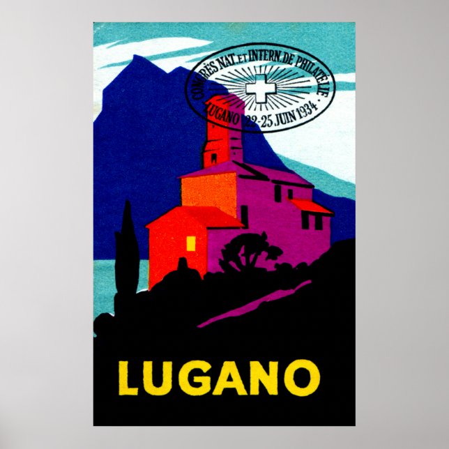 Poster philatélique de Lugano 1934 (Devant)