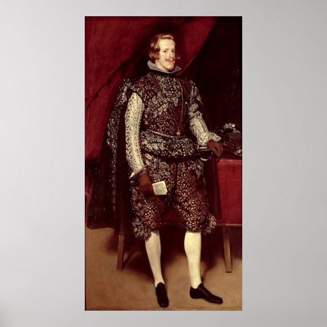 Poster Philippe IV d'Espagne en Brown et argent (Devant)
