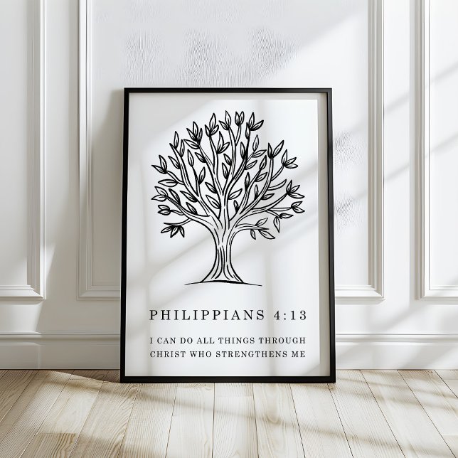 Poster Philippians 4:13 Christian Bible Verse Art (Créateur téléchargé)