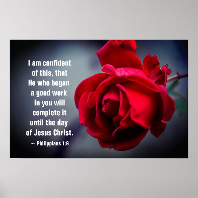 Poster Philippiens 1:6 J'ai confiance en cette Bible Vers (Devant)