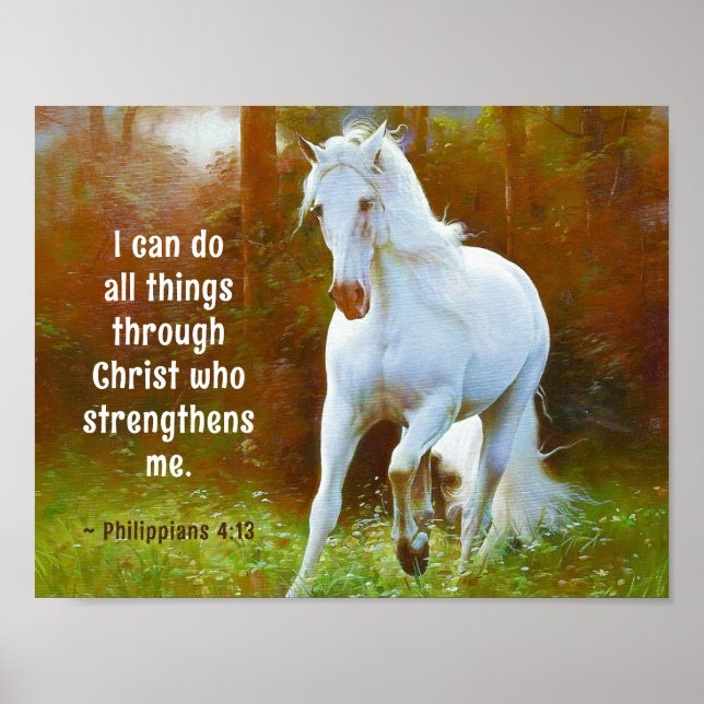 Poster Philippiens 4:13 Tout par le Christ, Cheval (Devant)