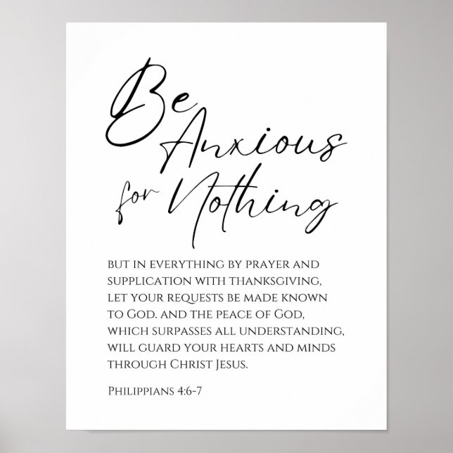 Poster Philippiens 4:6-7 Soyez anxieux pour rien de chrét (Devant)