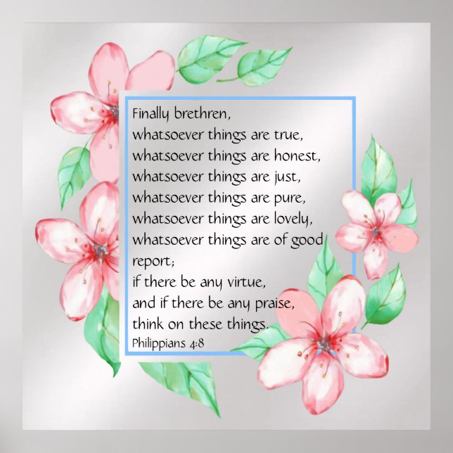 Poster Philippiens 4:8 (Devant)