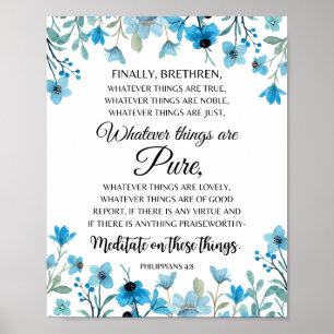 Poster Philippiens 4:8 Quelles que soient les choses sont