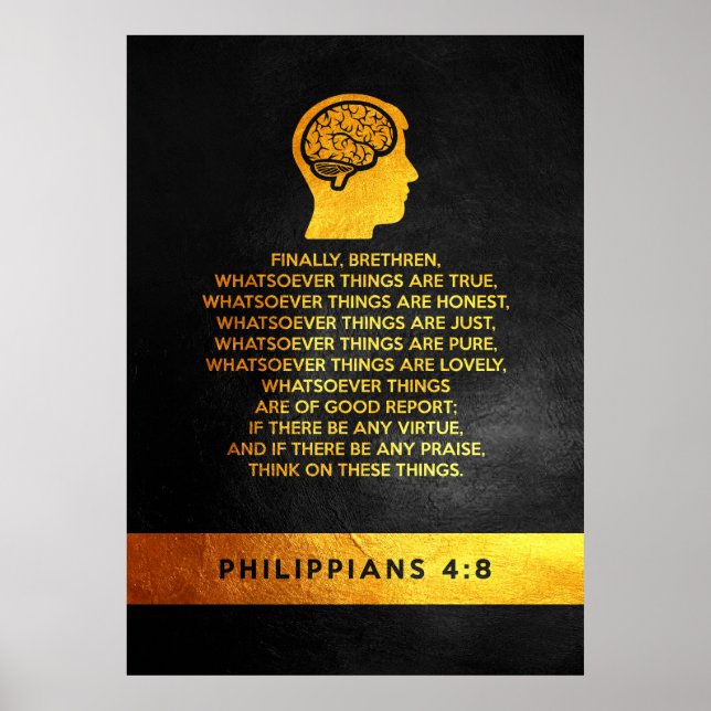 Poster Philippiens 4:8 Verset biblique (Devant)