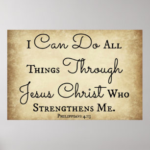 Poster Philippiens Bible verset Je peux faire tout