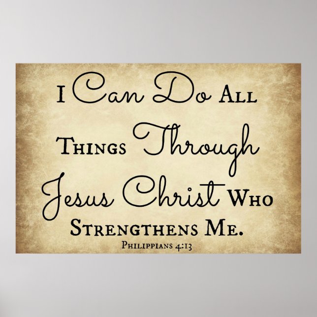 Poster Philippiens Bible verset Je peux faire tout (Devant)