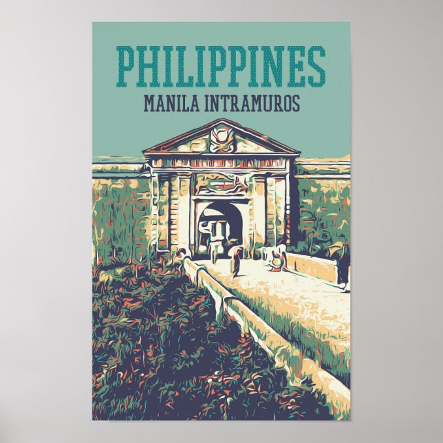 Poster Philippines, Manille Intramuros Fort de Santiago (Devant)