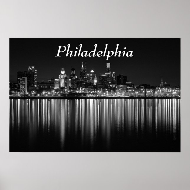 Poster Philly night b/w (Devant)