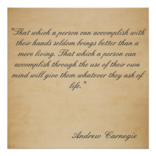 Poster Philosophie de richesse d'Andrew Carnegie