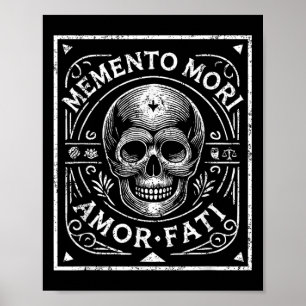 Poster Philosophie stoïque Memento Mori Amor Fati Crâne S