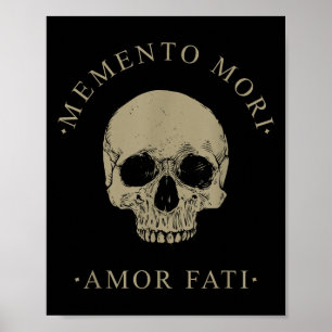 Poster Philosophie stoïque Memento Mori Amor Fati Crâne S