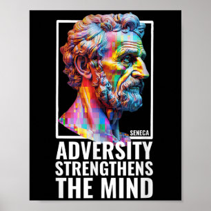 Poster Philosophie stoïque moderne Citation Adversité Sen