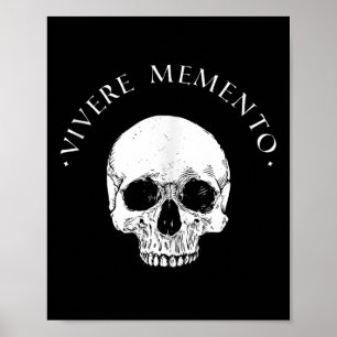 Poster Philosophie stoïque Vivere Memento Crâne Stoicisme