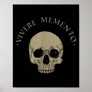 Poster Philosophie stoïque Vivere Memento Crâne Stoicisme