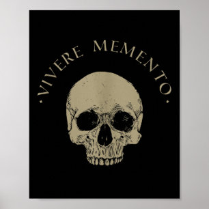 Poster Philosophie stoïque Vivere Memento Crâne Stoicisme