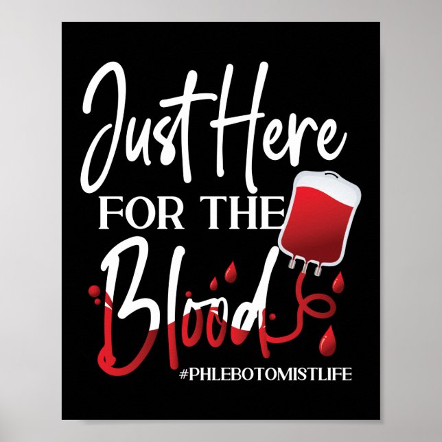 Poster Phlebotomiste Phlebotomie Juste Ici Pour Le Sang (Devant)