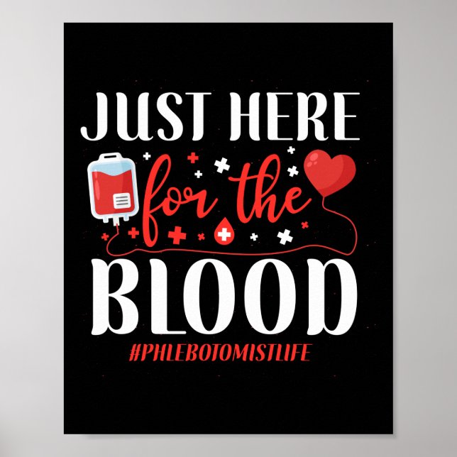 Poster Phlebotomiste Phlebotomie Juste Ici Pour Le Sang (Devant)