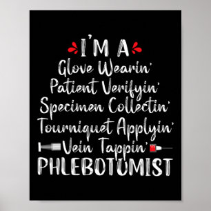 Poster Phlebotomiste Phlebotomie Technicien Funny Nurse C
