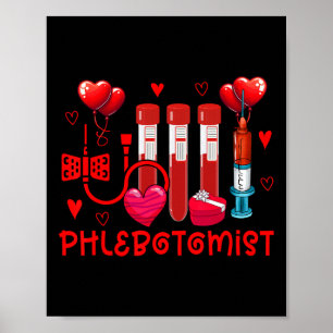 Poster Phlébotomiste Saint-Valentin Outils de phlébotomis