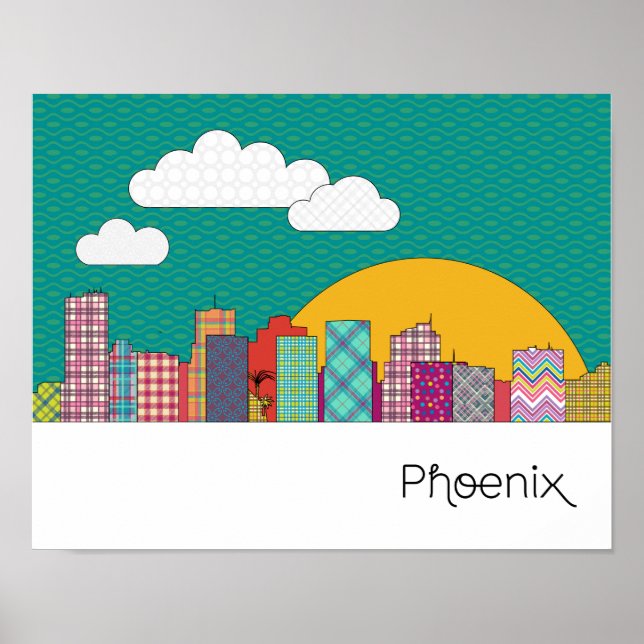 Poster Phoenix, Arizona Skyline (Devant)
