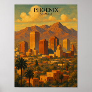 Poster Phoenix Arizona Voyage Rétro – Ciel du désert