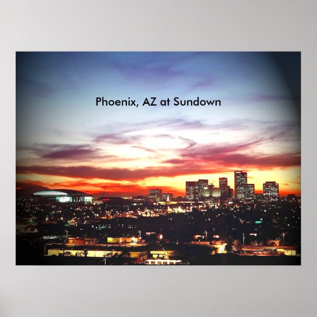 Poster Phoenix, AZ at Sundown (Devant)