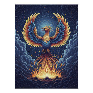 Poster Phoenix: mystical world, symbol of good fortune