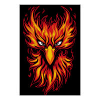 Phoenix Oiseau Avec Flammes Flammes Graphique Desi