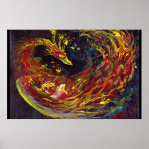Poster Phoenix Pheonix Red Firebird Flames Thunderbird
