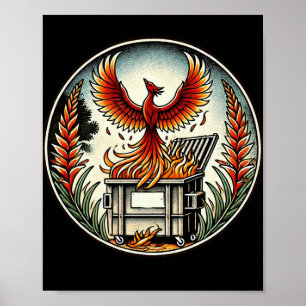 Poster Phoenix se lève des cendres d'incendie de la poube