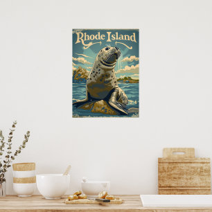 Poster Phoque du port Rhode Island