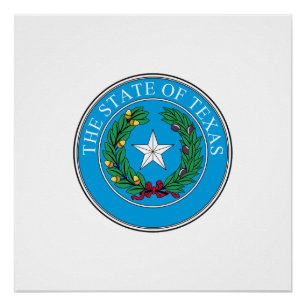 Poster Phoque du Texas, phoque étatique américain