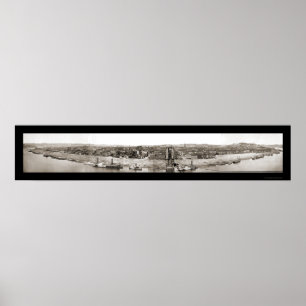 Poster Photo 1866 de panorama de Cincinnati OH