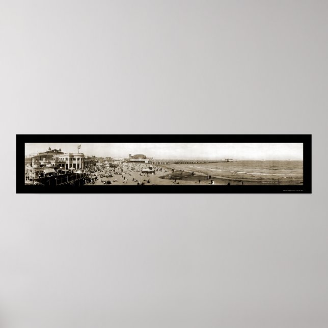 Poster Photo 1907 de Long Beach Pier CA (Devant)
