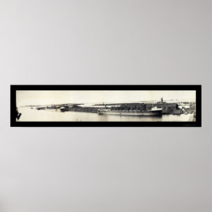 Poster Photo 1907 de péniches de charbon de manganèse de