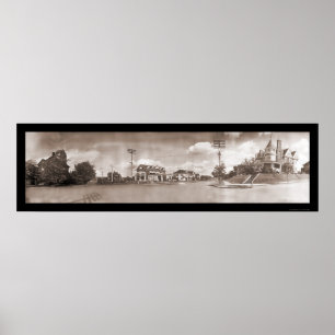 Poster Photo 1908 de rues de Tacoma WA