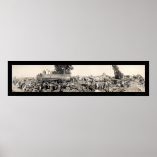 Poster Photo 1909 de l'Illinois d'épave de train