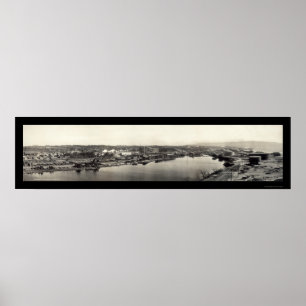 Poster Photo 1909 de Redondo Beach de bois de charpente