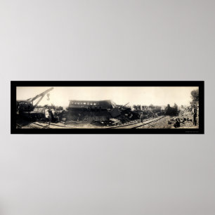 Poster Photo 1909 d'épave de train de Cty d'agriculteur