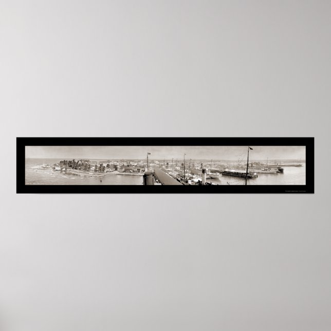 Poster Photo 1913 de Colon, Panama & Ships (Devant)