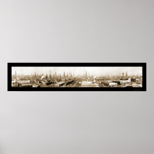 Poster Photo 1919 d'huile de Burkburnett TX