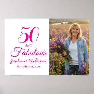 Poster Photo 50 ans et Fabuleux Fête d'anniversaire 50 an